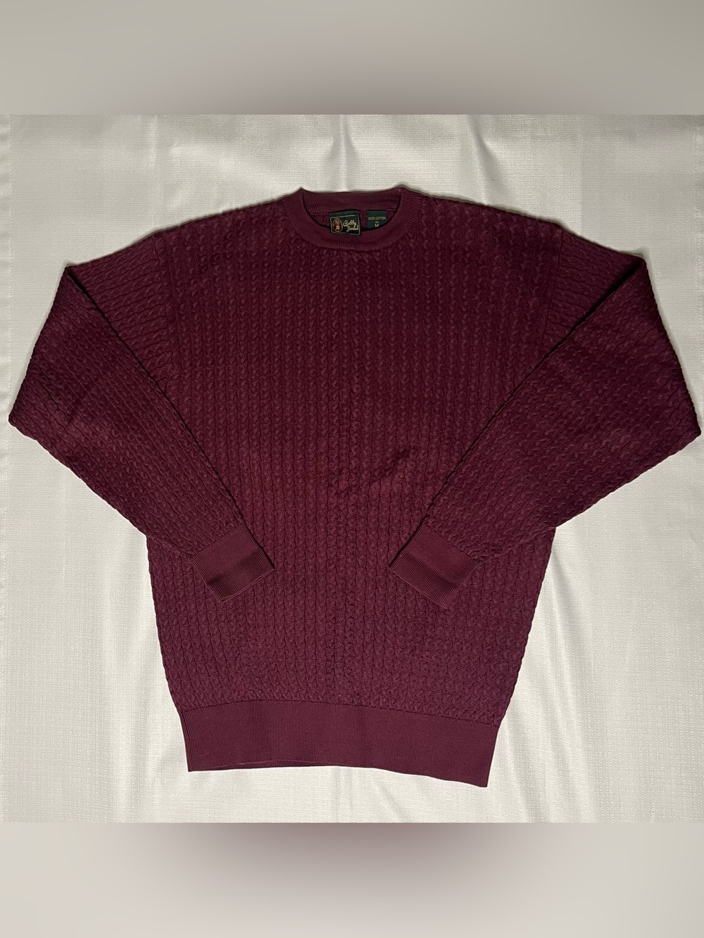 Bobby Jones 100% Cotton Cable Knit Crewneck Sweater